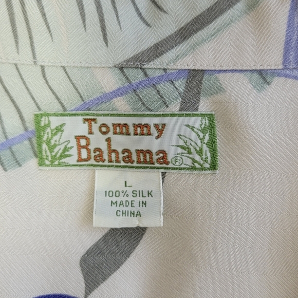 Tommy Bahama Multi Color Print Silk Short Sleeve Button Down Camp Shirt Sz L - Picture 10 of 10